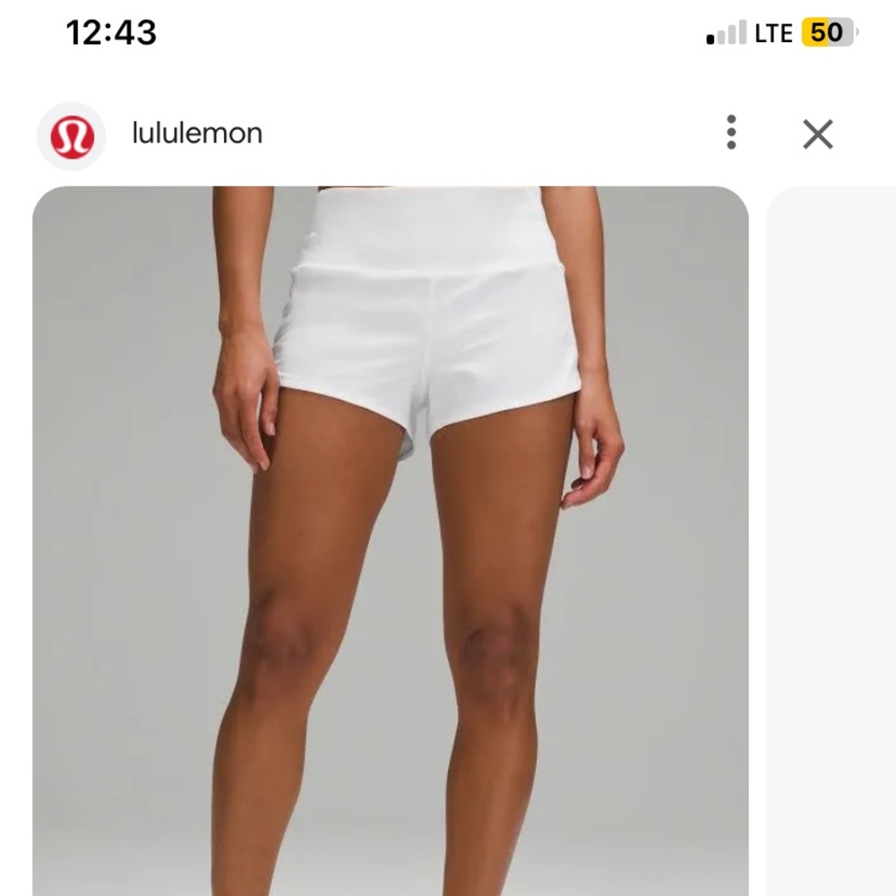 Lulu Lemon Speed up Short